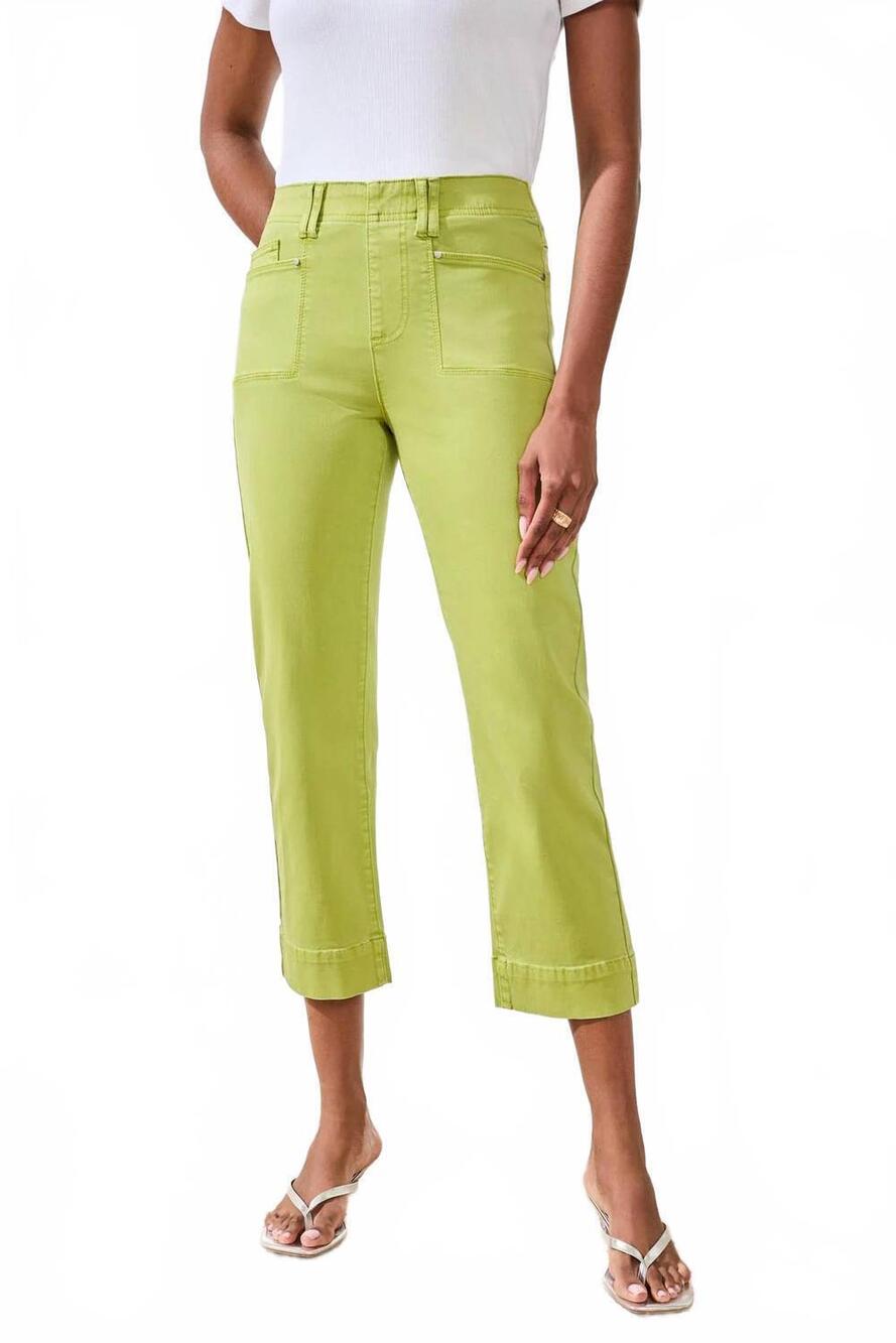 NEW TRIBAL women's pull-on kick flare capri pants in mint leaf